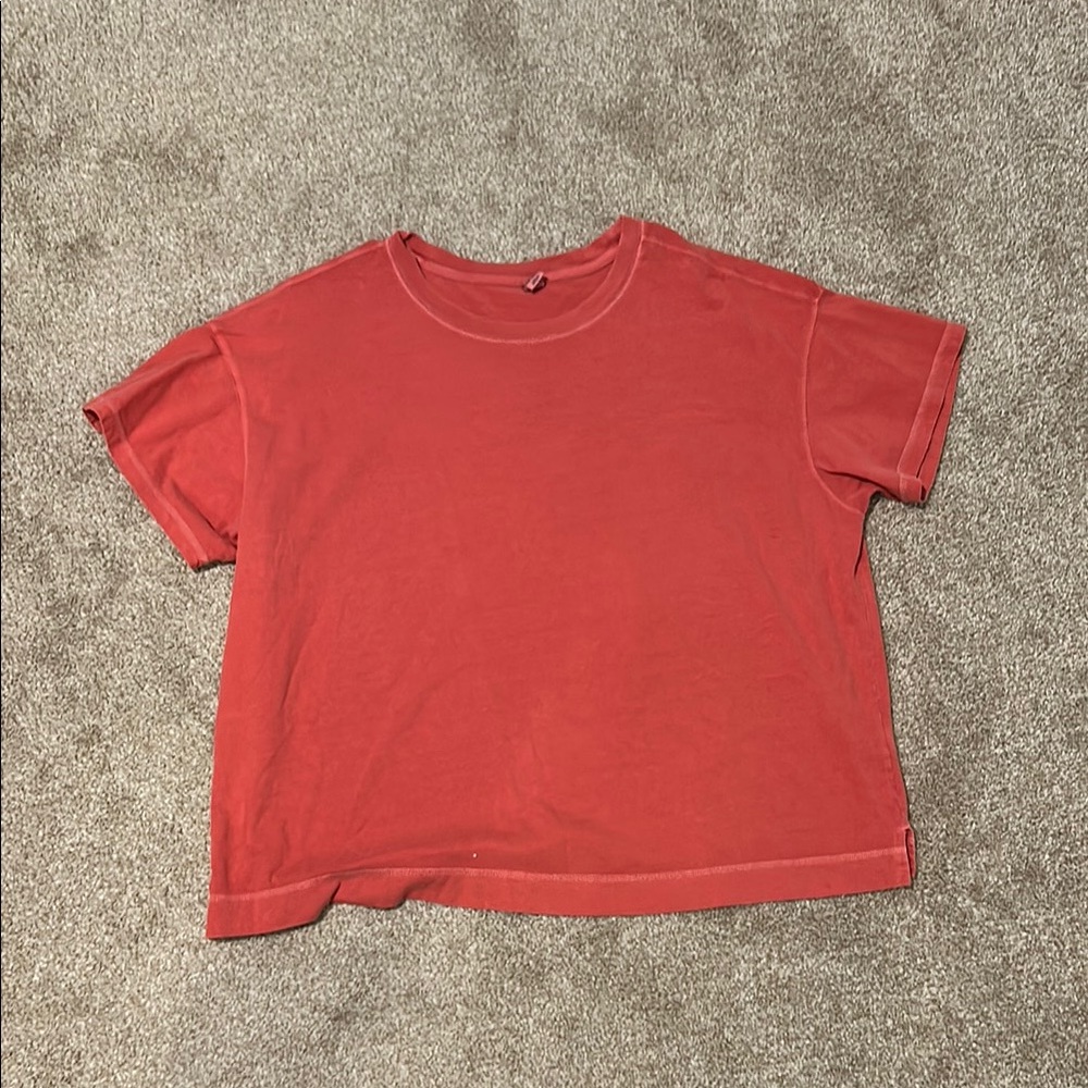 Old Navy Red Relaxed Crew Neck Tee